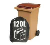 SANYGIENE | Sac Poubelle 120l X100 | Housses Protection Conteneur 120Litres | Certfié REACH et FSC | Epaisseur 30µ | Anti Saletés - Anti Fuite - Anti Odeur | Hygiène Propreté Collecteur Déchets