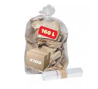 SANYGIENE | Sac Poubelle Transparent 160 Litres X 100 | Carton de 100 Sacs | Pour Poubelle 150 litres | Très Résistant (35µ) | Tri Sélectif | Déchets Plastiques | Bureaux - Industries - Commerces