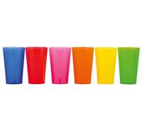 SANYGIENE Verre PP Réutilisable Multi Couleurs 33CL | Lot de 12 Gobelets - 6 Couleurs | Incassable | Lave Vaisselle Ok | Toutes Boissons | Enfants - Pique Nique - Anniversaire