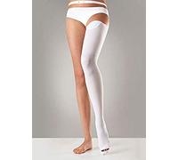 Sanyleg - Bas long antithrombose et anti-embolie avec compression progressive descendante, avec trou d'inspection, haut réglable, jambe ambidextre, taille moyenne, longueur 70-80 cm