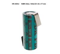 Sanyo HR-4/5AU Batterie NiMH 2150mAh 4/5A, 43x17mm avec cosse à souder en forme de Z