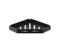SANYROI Etagère de Douche d'angle en Acier inoxydable, tablette de Salle de Bain sans Perçage, organisateur de douche mural, noir mat, serviteur de douche triangle avec trous de drainage