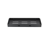 SANYROI Etagère de Douche d'angle en Acier inoxydable, tablette de Salle de Bain sans Perçage, organisateur de douche mural, noir mat, serviteur de douche avec trous de drainage, rectangle 350 x120 mm