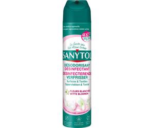 Sanytol Airsurface Désodorisant Désinfectant Fleurs Blanches Surfaces Et Textiles Flacon 300ml