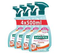 Sanytol Dégraissant Désinfectant Protection Cuisine 500 ml - Lot de 4