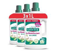 Sanytol - Désinfectant du Linge - Parfum Aloé Vera Fleurs de Coton - 1L - Lot de 3 - Bactéricide, Virucide - Sans Javel - Préserve Fibres et Couleurs à Toutes Températures