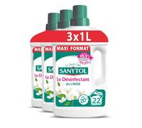 Sanytol - Désinfectant du Linge - Parfum Fleurs Blanches - 1L - Lot de 3 - Bactéricide, Virucide - Sans Javel - Préserve Fibres et Couleurs à Toutes Températures