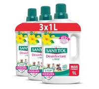 Sanytol - Désinfectant Linge Stop Odeurs - Parfum Envolée de Printemps - 1L - Lot de 3 - Bactéricide, Virucide - Sans Javel - Préserve Fibres et Couleurs à Toutes Températures