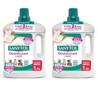 Sanytol - Désinfectant Linge Stop Odeurs - Parfum Fleurs Blanches - 1.5L - Bactéricide, Virucide - Sans Javel - Préserve Fibres et Couleurs à Toutes Températures (Lot de 2)