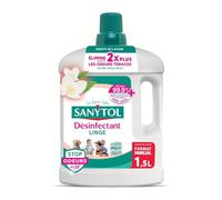 Sanytol - Désinfectant Linge Stop Odeurs - Parfum Fleurs Blanches - 1.5L - Bactéricide, Virucide - Sans Javel - Préserve Fibres et Couleurs à Toutes Températures