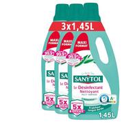 Sanytol - Désinfectant Nettoyant Multi-Usages Sols et Surfaces - Parfum Eucalyptus - MAXI FORMAT - 1,45 L - Lot de 3 - Sans Javel - Testé Dermatologiquement - Nouvelle formule 5X plus nettoyante