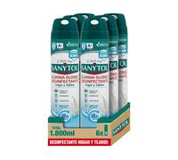 Sanytol - Désinfectant pour la maison et les tissus, élimine les bactéries, les virus et les champignons sans eau de Javel, Fleur de coton - Pack de 6 x 300 ml = 1,8 L