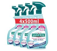 Sanytol - Désinfectant Ultra-Détartrant Salle de Bain - 500 ml - Lot de 4 - Bactéricide, Virucide, Fongicide - Sans Javel