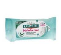 SANYTOL Étui de 48 lingettes multisages désinfectantes Bleu