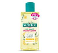 Sanytol Gel hydroalcoolique Désinfectant Mains Hydratant Thym et Citron 75 ml