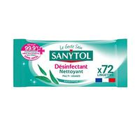 Sanytol - Lingettes Multi-Usages Désinfectantes Eucalyptus x 72 lingettes