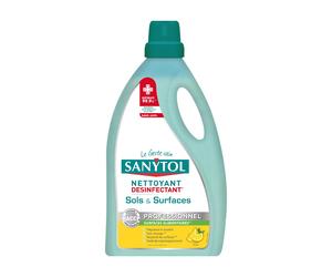 Sanytol Nettoyant Désinfectant Antibactérien pour Sols et Surfaces, Sans Javel, Citron, 5 L