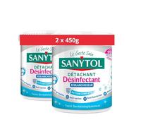 Sanytol - Poudre Détachante Désinfectante Blanchissante Linge - 450 g - Lot de 2 - Bactéricide, Virucide - Sans Javel - Préserve Fibres et Couleurs dès 30°C