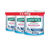 Sanytol - Poudre Détachante Désinfectante Linge Blanchissante - 450 g - Lot de 3 - Bactéricide, Virucide - Sans Javel - 4 Actions dès 20°C