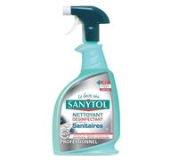 Sanytol Professionnel Nettoyant désinfectant sanitaires sans javel 750 ml Double fonction désinfecte et détartre.