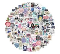 SANYUANHE Lot de 100 Autocollants de livre bookish,de lecture Motivants Booktok Sticker Autocollants,style vintage,pour coques de téléphone portable, bouteilles d'eau, moto, carnet, valise, vélo