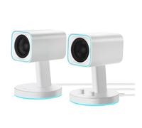 Sanyun SW202 Enceintes PC 2.0 24 W, Stéréo Claire DSP, 3 Modes | Modes Jeu/Film/Musique, DAC 16 bits, USB/Bluetooth 5.2/AUX, HP Large Bande 5,7 cm, RGB, Design Compact (Paire, Blanc)
