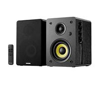 Sanyun SW206 Enceintes Bibliothèque HiFi 4" avec Mode Studio, Actives 80W, Bluetooth 5.4/Optique/Coaxial/TRS/Aux/DAC USB 24bit, pour Tourne-Disque TV PC Bureau, Caisson MDF, Télécommande, Noir