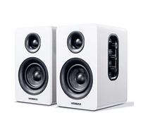 Sanyun SW208 Lot de 2 enceintes d'étagère Bluetooth actives 3" - 60 W - DAC 24 bits intégré - Son 3D Surround dynamique - Moniteur PC - Blanc