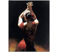 SanZez 5d Diamant Peinture Belle Danseuse Grande Taille Kit Complet 5D DIY Diamant Peinture Plein Foret Rond Danseuse De Flamenco Espagnole Latina Femme Broderie Point De Croix 5d Mosaïque 50x60 cm