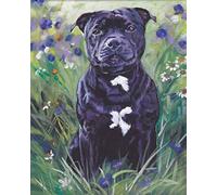SanZez American Staffordshire Terrier bricolage 5D Kits de mosaïque diamant peinture chien de compagnie broderie point de croix cadeau d'art de mariage 40x40 cm