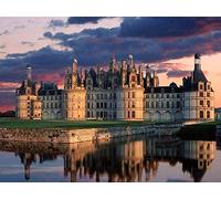 SanZez Château de Chambord France DIY 5D Diamant Peinture par numéro Kits uniques Décoration murale en cristal strass Décoration murale Point de croix 50 x 60 cm