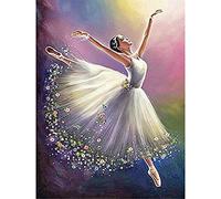 SanZez Foret rond complet 5D bricolage diamant peinture danseuse de ballet fille 3D strass broderie point de croix 5D décor à la maison cadeau 40x50 cm