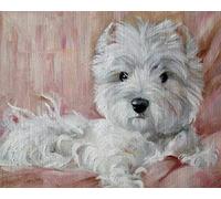 SanZez Kit de peinture diamant 5D à faire soi-même, chien Westie, perceuse complète, strass en cristal, broderie d'images, arts pour décoration murale de la maison, 50 x 60 cm