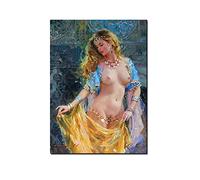 SanZez Kits de peinture diamant 5D beauté nue fille peinture avec perceuse complète diamant rond Art femme pierres précieuses en cristal point de croix 50x60 cm