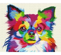 SanZez Kits de peinture diamant bricolage chien coloré Chihuahua Kit de point de croix broderie complète diamant Art mural décoration de la maison cadeau 30x40 cm