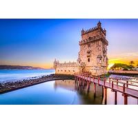 Tour de Belem coucher de soleil mer tour Saint Vincent Portugal bricolage 5D diamant peinture par numéro kits uniques décoration murale maison 30x40 cm