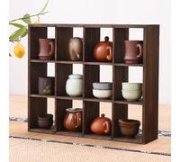 SanzIa Etagère en Bois pour Tasses à Thé et Mugs 12 Compartiments Présentoir Mural Flottant Organisateurs Décoratifs Rustiques pour la Ferme(Brown)