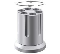 SANZIE Revolver Lot de 6 Porte-Crayons Accessoire Bureau en Métal Aluminium Argenté