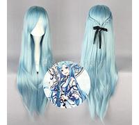 SAO ALO Titania Yuuki Asuna Water Fairy Long Straight Aqua Blue Cosplay Full Wig