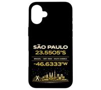 Sao Paulo Brésil coordonne Le Design Minimaliste de l'identité de la Ville Coque pour iPhone 16 Plus