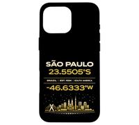 Sao Paulo Brésil coordonne Le Design Minimaliste de l'identité de la Ville Coque pour iPhone 16 Pro Max