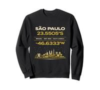 Sao Paulo Brésil coordonne Le Design Minimaliste de l'identité de la Ville Sweatshirt