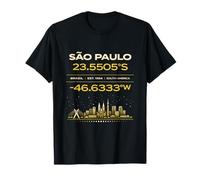 Sao Paulo Brésil coordonne Le Design Minimaliste de l'identité de la Ville T-Shirt