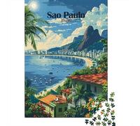 Sao Paulo Cityscape, Puzzle Classique Adulte 1000 Pièces, 52x38cm/1000pcs | Pour un loisir d'hiver sans écran : ce puzzle pour adultes avec 1000 pièces offre une activité classique pour Noël.