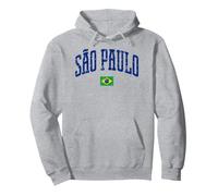Sao Paulo T-Shirt Vintage Motif Drapeau du Brésil Sweat à Capuche