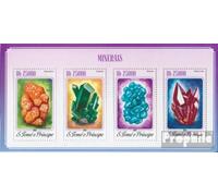 Sao Tome e Principe 5780-5783 Feuille Miniature (complète. édition) Neuf avec Gomme Originale ** MNH 2014 minéraux (Timbres pour Les collectionneurs) Minéraux/Fossiles/Bijoux/Montres