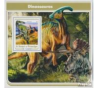 Sao Tome e Principe Bloc-Feuillet 1258 (complète. édition) neuf avec Gomme Originale ** MNH 2017 Dinosaures (Timbres pour Les collectionneurs) Amphibiens/Reptiles/Dinosaure