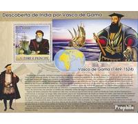 Sao Tome e Principe Bloc-Feuillet 620 (complète. édition) Neuf avec Gomme Originale ** MNH 2007 Vasco da Gama - Voiliers (Timbres pour Les collectionneurs) Navigation/navires