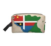 Sao Tomé-et-Principe Drapeau Map02 Trousse de toilette de voyage pour homme, grande capacité, blanc, Taille unique