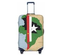 Sao Tomé et Principe Drapeau map03 Housse de protection pour valise lavable anti-rayures, Noir , M